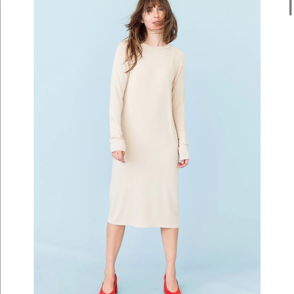 Sonnet James‎ sweater dress in “sand”